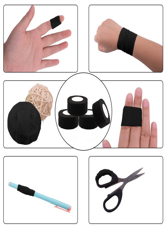 BQTQ 168 Rolls Self Adhesive Bandage Wrap 1 Inch Self Adherent Wraps Black Stretch Selfstick Bandages for Wrist Ankle Swelling Sprains - Image 3